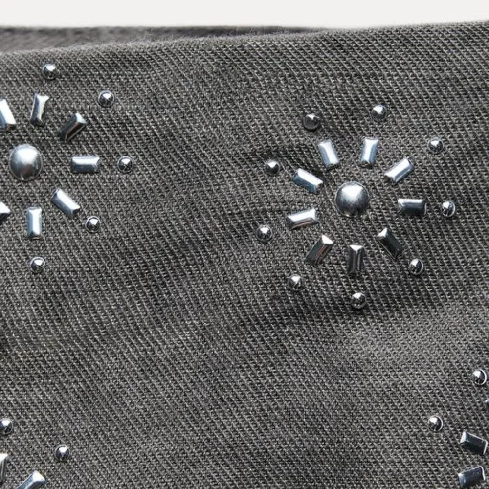 Zara LINEN BLEND EMBROIDERED SHORTS ZW COLLECTION - Picture 9 of 9